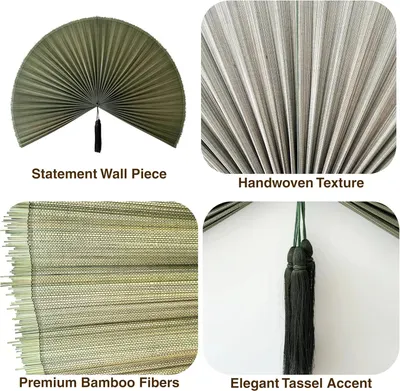 Showcases four distinct product features in a segmented grid layout to communicate the decorative appeal, craftsmanship, material quality, and design detail of the wall decor piece.