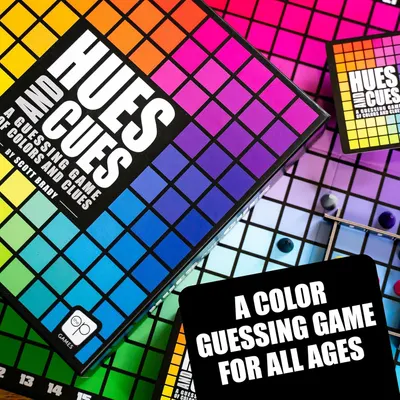 Shows all the components included in the game package to help shoppers understand what they receive when purchasing this color guessing game.