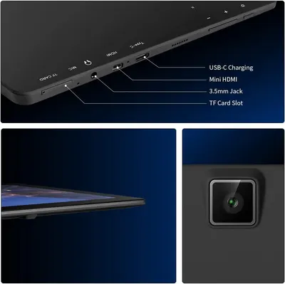 Highlights the physical ports and connectivity options available on the device, helping shoppers understand the product's input/output capabilities and compatibility.