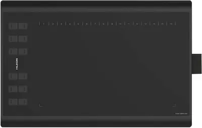 Displays the Huion tablet device in a clean, catalog-style format to show the product's physical appearance and design without distractions.
