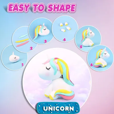 Demonstrates how to assemble the unicorn toy in 6 simple steps, reassuring shoppers that the product is easy to put together and child-friendly. Highlights the ease of assembly as a key benefit,…