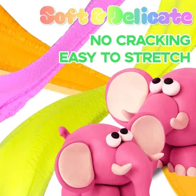 Highlights the product's soft and flexible material properties to reassure shoppers that it won't crack and is easy to manipulate for crafting or play.