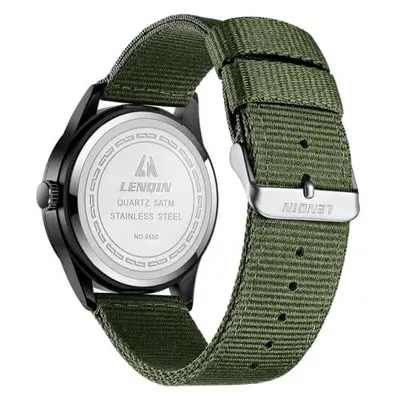 Provides a clean, catalog-style view of the watch from the back to show the case back details, brand engraving, and strap attachment without any distractions.