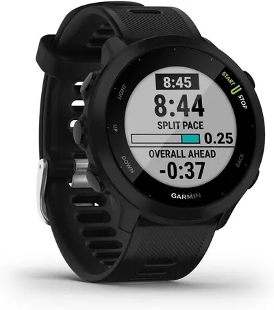 Demonstrates the watch's advanced running metrics and real-time pace tracking capabilities to appeal to serious runners who want detailed performance data during their workouts.