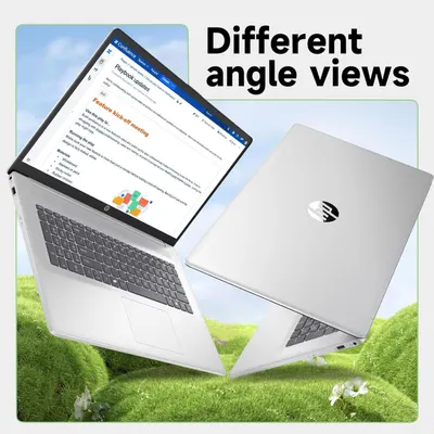 Demonstrates the laptop's design from multiple perspectives to give shoppers a comprehensive visual understanding of the product's appearance and form factor.