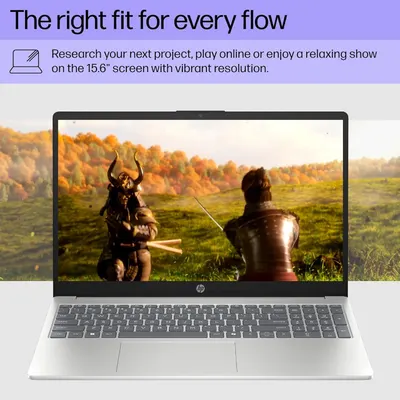 Demonstrates the laptop's versatility by showing it can be used for research, gaming, and entertainment, emphasizing its suitability for various activities. Highlights the laptop's 15.6 inch screen…