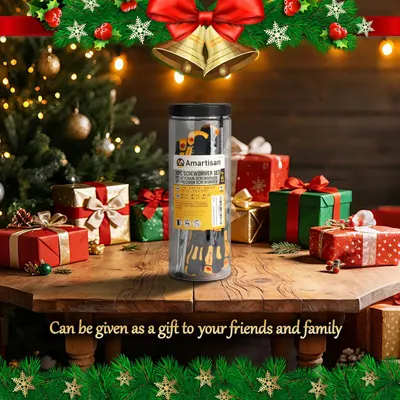 Positions the product as an ideal Christmas gift for friends and family, leveraging festive imagery and explicit gift messaging to drive seasonal purchase intent.