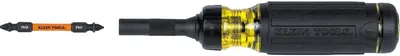 Provides a clean, catalog-style view of the Klein Tools screwdriver product to show its physical appearance and branding without distractions.