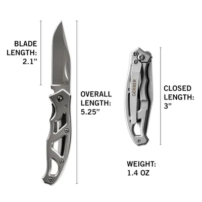 Provides precise dimensional specifications to help shoppers understand the exact physical size and weight of the knife in both open and closed positions.