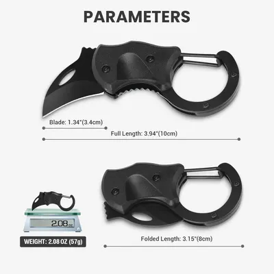 Provides exact measurements of the product's blade length, full length, folded length, and weight to help shoppers understand the physical size and portability of the knife.