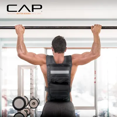 Demonstrates the product in use during a real-world workout scenario to help shoppers visualize how the weighted vest fits and functions during exercise.