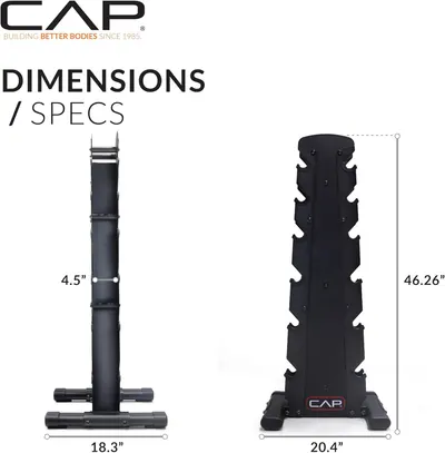 Communicates the exact physical dimensions of the product (width and height) to help shoppers understand the space required and overall size of the equipment.