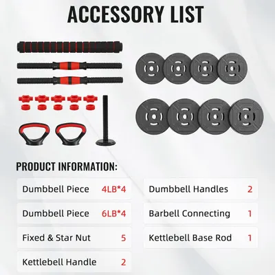 Shows all the components and accessories included with the purchase, helping shoppers understand exactly what they will receive in the package and how the pieces can be assembled into a complete…