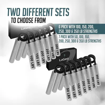 Helps shoppers choose between two different resistance band set configurations (6-pack vs 7-pack) by clearly displaying both options and their respective strength levels.