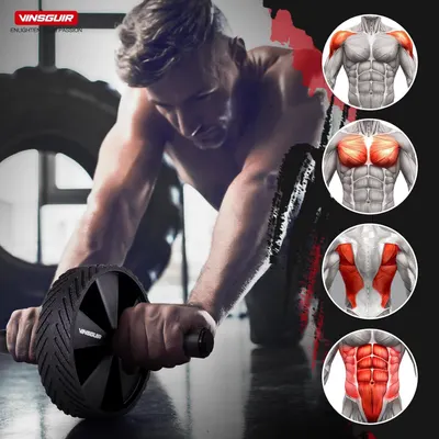Demonstrates which specific muscle groups are engaged and worked when using the ab roller, helping shoppers understand the comprehensive fitness benefits and targeted training zones.