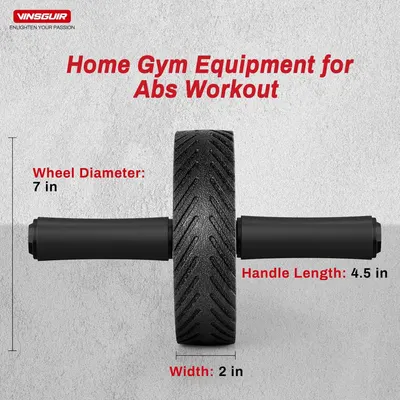 Provides exact physical dimensions of the ab roller wheel to help shoppers understand the product's size and ensure it meets their space and usage requirements.