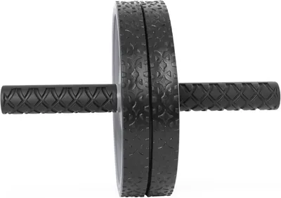 Provides a clean, catalog-style view of the ab roller wheel product showing the textured wheel and grip handles without any distractions.