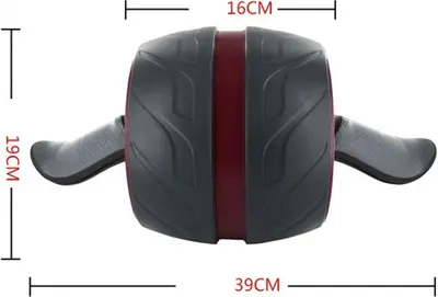 Communicates the exact physical dimensions of the ab roller wheel to help shoppers understand its size and portability before purchase.