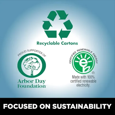Communicates the brand's environmental responsibility through multiple sustainability certifications and partnerships, reassuring eco-conscious shoppers that the product is made with renewable…