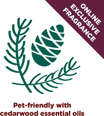 Reassures pet owners that the product uses pet-safe cedarwood essential oils, addressing safety concerns for households with animals. Highlights the single key benefit that the product is safe for…