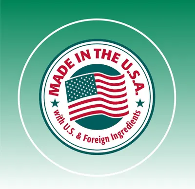 Communicates the product's American manufacturing origin to build trust and appeal to shoppers who value domestically-made products.