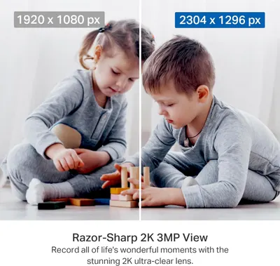 Communicates the camera's high-resolution capability (2K 3MP) to reassure shoppers they can capture clear, detailed footage of important moments. Highlights the product's ability to record life's…