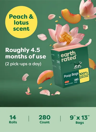 Communicates multiple product benefits including the pleasant peach and lotus scent, the long-lasting value (4.5 months of use), and detailed product specifications (count, size, rolls) to help…
