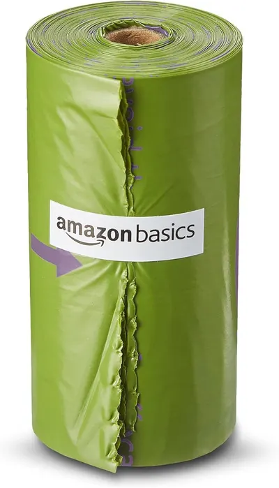 Provides a clean, catalog-style view of the product roll showing its physical appearance and Amazon Basics branding.