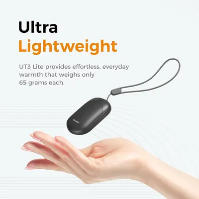 Communicates the product's extremely light weight (65 grams) as a key performance metric, emphasizing portability and everyday convenience for shoppers seeking a lightweight hand warmer. Highlights…