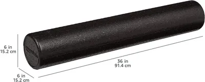 Communicates the exact physical dimensions of the foam roller (6 in diameter, 36 in length) to help shoppers understand the product size before purchase.