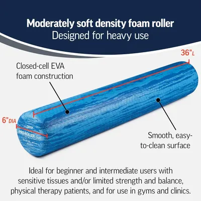 Breaks down the physical components and construction of the foam roller to help shoppers understand what the product is made of and its key structural features. Shows the exact physical dimensions…