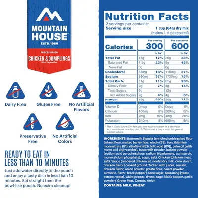 Communicates multiple product benefits including dietary accommodations (dairy-free, gluten-free), clean ingredients (no artificial flavors/colors/preservatives), and convenience (ready in under 10…