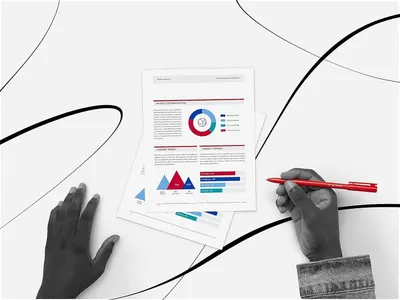 This image uses an authentic, DIY-style photograph to show the product (business reports or planning documents) being used in a real work setting, building trust through relatable user-generated…