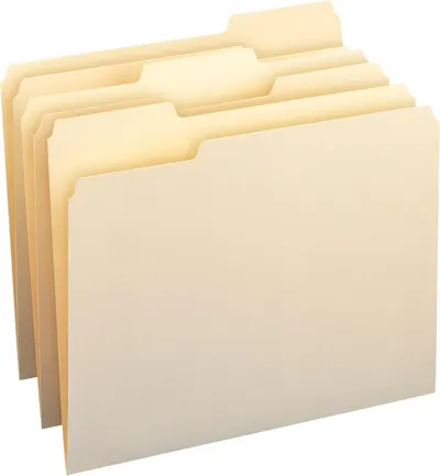 Provides a clean, catalog-style view of the file folders on a white background with no distractions, allowing shoppers to see the product clearly.