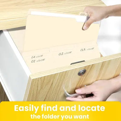 Demonstrates how the product helps users easily organize and locate files or folders with visible labeling, reassuring shoppers that the filing system is intuitive and efficient.