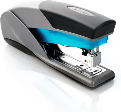 Provides a clear, distraction-free view of the stapler's design, color scheme, and build quality on a white background for catalog presentation.