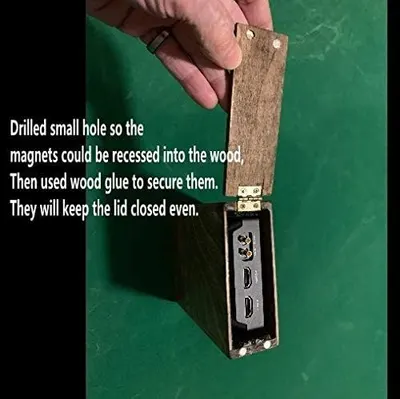 Demonstrates how to install recessed magnets into wood to create a secure lid closure, providing shoppers with clear setup instructions and reassurance about the product's functionality.