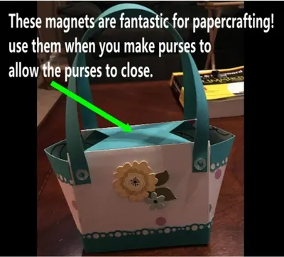Demonstrates a specific creative application for the magnets in papercrafting projects, showing how they can be used to create functional closures for handmade purses. Shows shoppers how to use the…