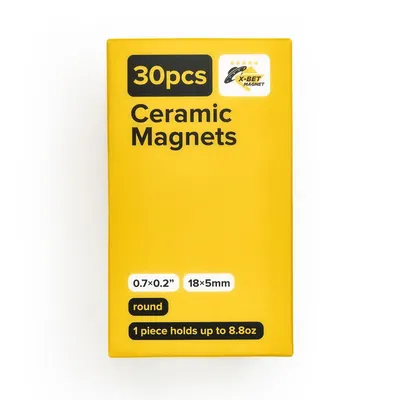 Communicates the quantity and material of the magnets included in the package, helping shoppers understand what they will receive. Highlights the strong holding capacity of each individual magnet to…