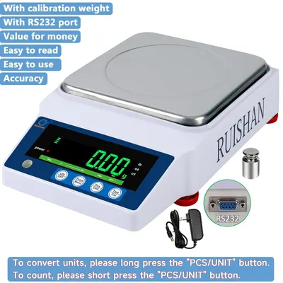 Communicates multiple selling benefits of the precision scale including included accessories, connectivity, ease of use, and accuracy to help shoppers understand the comprehensive value proposition.…