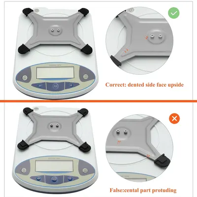 Instructs the shopper on the correct way to install the product's platform attachment by showing the proper orientation (dented side up) versus the incorrect orientation (center protruding),…