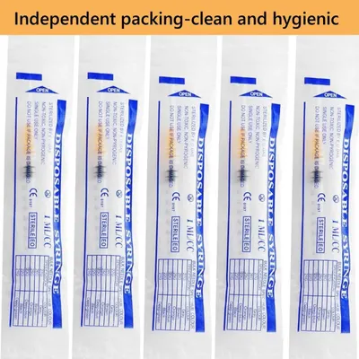Demonstrates that each syringe comes in its own sterile, individually sealed package, reassuring medical professionals and consumers about hygiene and safety standards.