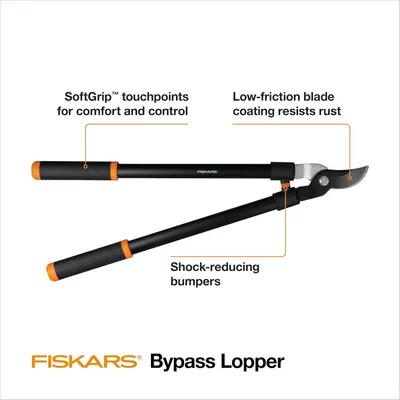 Breaks down the physical components and design features of the bypass lopper to help shoppers understand the product's construction and key parts.