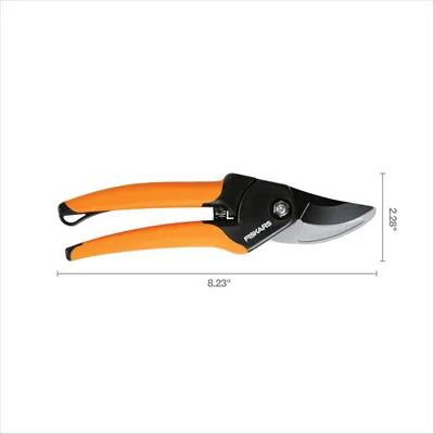 Communicates the exact physical size of the pruning shears (8.23 inches length, 2.28 inches height) to help shoppers understand the tool's dimensions before purchase.