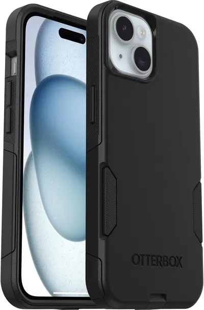 Provides a clean, catalog-style view of the OtterBox phone case on the device, showing both front and back angles to help shoppers visualize the product's appearance and fit.