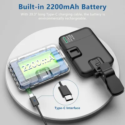 Highlights the product's battery capacity (2200mAh) and cable length (39.3 inches) to communicate long-lasting power and convenient charging reach to shoppers. Communicates the convenience of a…
