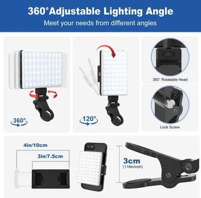 Demonstrates the product's multiple adjustability features and mechanical flexibility to reassure shoppers that the lighting can be positioned precisely for various shooting angles and needs.