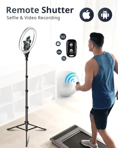 Demonstrates how to use the remote shutter feature for hands-free selfie and video recording, showing the wireless connection between the remote and the phone setup. Highlights the convenience of…