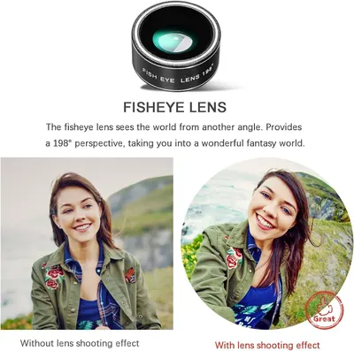 Demonstrates the visual transformation achieved by using the fisheye lens, showing the difference between a standard photo and the wide-angle, distorted effect the lens creates. Highlights the…