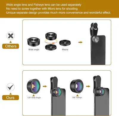 Demonstrates the product's unique separate lens design compared to competitors who require screwing lenses together, emphasizing convenience and ease of use. Highlights the convenience benefit of…